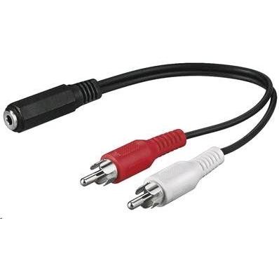 PremiumCord Cavo Jack 3,5 mm - RCA (Cinch) x2 1,5 m nero (kjackcinb2) (1.50 m, Connettore da 3,5 mm (AUX)), Cavo audio