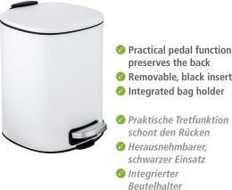 Actual product image Wenko Alassio Waste Bin 5.0 l white (5 l)