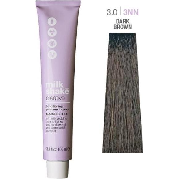 Milk_shake Marrone/Scuro Tinta Per Capelli, Ms Creative Colour 3.0 100Ml (3,0)