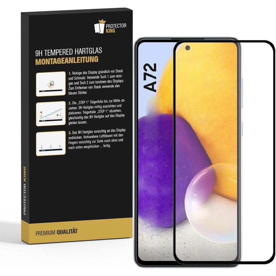 Thumbnail - Protectorking 3x echtes Tempered 9H Panzerhartglas 3D KLAR (3 Stück, Samsung Galaxy A72), Smartphone Schutzfolie