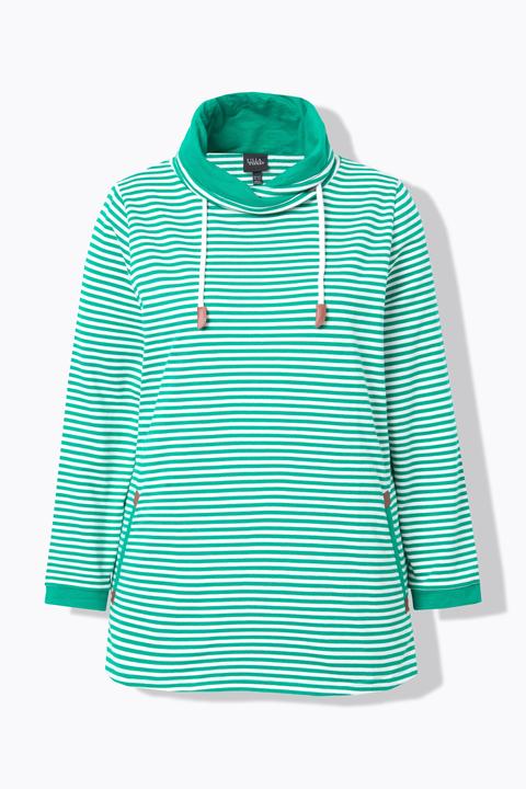 Produktbild Ulla Popken Sweatshirt, Ringel, Classic, Stehkragen, Langarm (54)