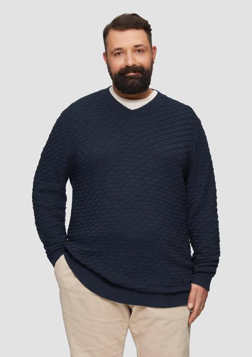 Immagine prodotto S.Oliver Strickpullover Strukturierter Pullover mit V-Ausschnitt (XXL)