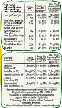 Nährwerte und Zutaten Nestlé Go Free (375 g)