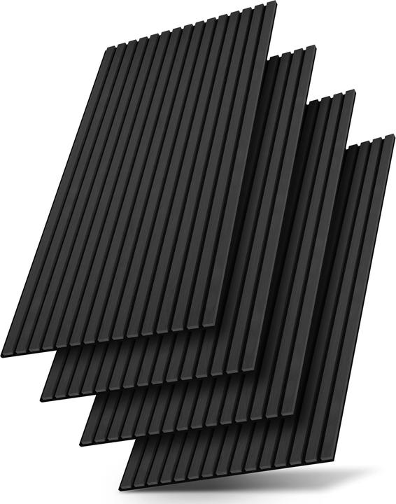 Juskys 4x Akustik Wandpaneele 120x60cm - Eiche Dunkelgrau