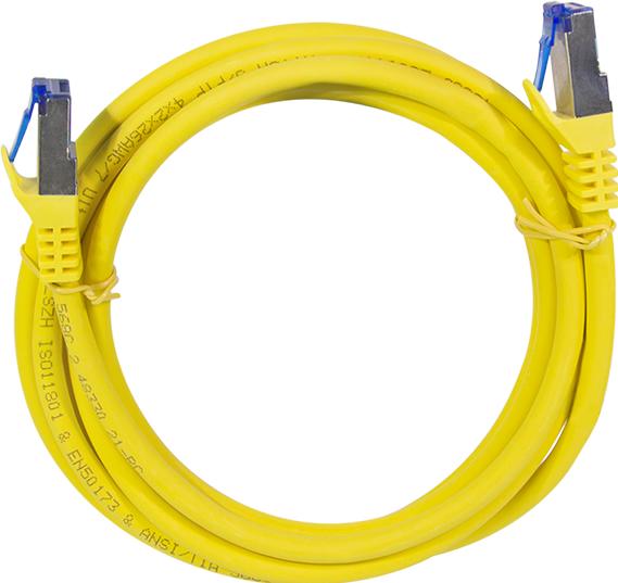 Actual product image LogiLink Patch cable Ultraflex, Cat.6A, S/FTP, 2.0 m, yellow withCat.7 raw cable, extra flexible & soft cable (S/FTP, CAT6a, 2 m)