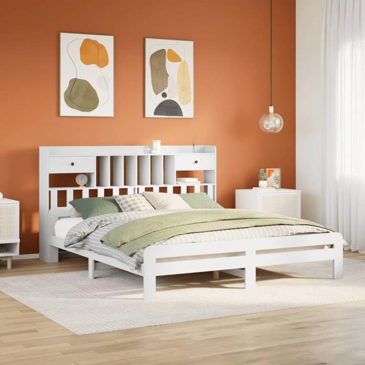Image du produit vidaXL Bett mit Regal (180 x 200 cm)