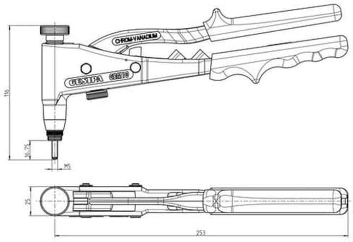 Productafbeelding Gesipa Blindklinkmoeren-Zang.GBM10 (260 mm)