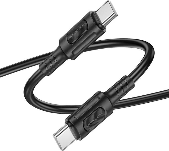 Immagine prodotto Borofone - Data Cable Feliz Series (BX111) - Type-C to Type-C, PVC, Universal, 60W, 2.4A, 1m - Black (1 m, 60 W)