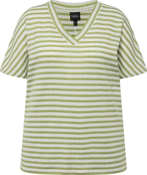Produktbild Ulla Popken Sweatshirt, Two-Tone, Oversized, V-Ausschnitt, Halbarm (46, 48)