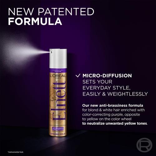 Actual product image L'Oréal Paris L'Oreal Paris Elnett Anti-Brassiness Color-Correcting Purple Micro-Diffusion Hairspray 300 Ml (300 ml)