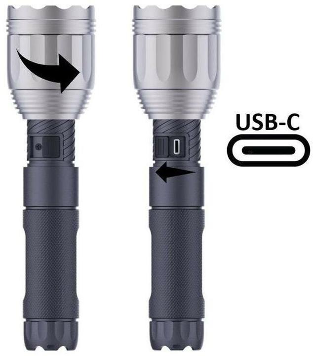 Actual product image Nordride Torch LED Spot Long Range R, 1100 lumen, IP65, USB-C (21.90 cm, 1100 lm)