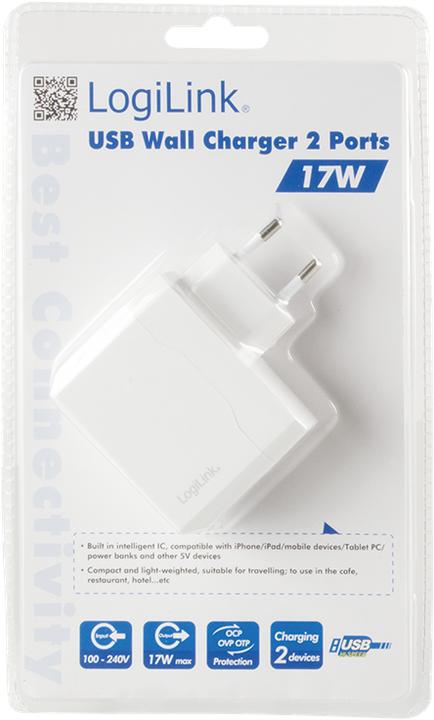 Produktbild LogiLink USB Steckdosenadapter (17 W)
