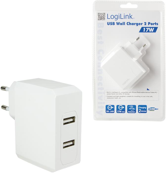 Produktbild LogiLink USB Steckdosenadapter (17 W)