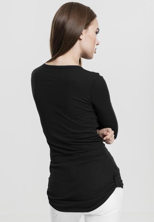 Immagine prodotto Urban Classics Tee lunga da donna con tasca a coste e risvolto (S)