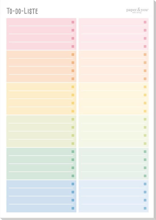 Produktbild Trendstuff Block A5 To do (Rainbow) (A5)
