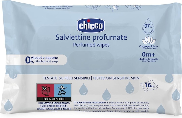 Chicco Lingettes nettoyantes Pocket, 16 pièces - 0m (16 pièce(s))