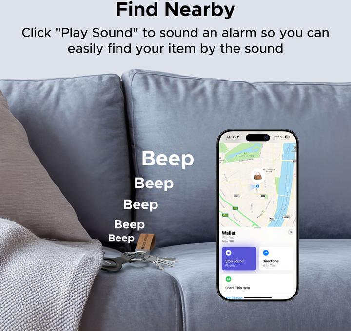 Produktbild Ugreen Smart Tag-Ortungsgerät für iPhone CM520 60387 (iOS)