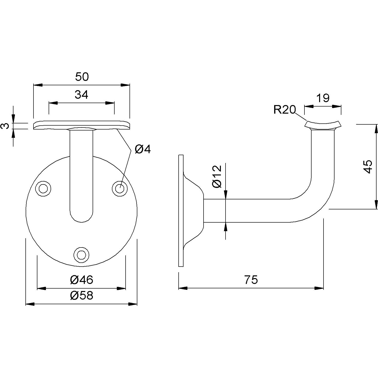 Thumbnail - Kws, Möbelausstattung, Handlaufstützen 4525 (1 Stk.)