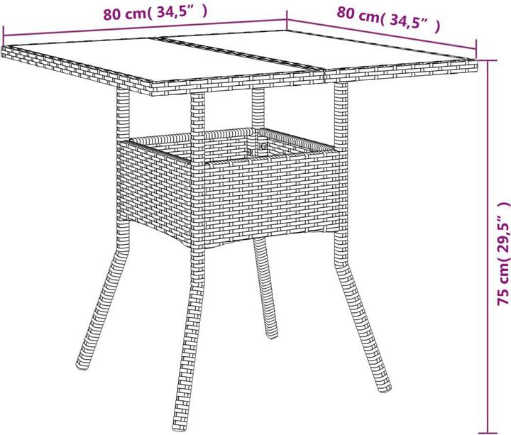 Produktbild vidaXL Gartentisch (80 x 80 x 75 cm)