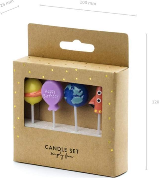 Actual product image Partydeco Space candles (4 pieces) (4 pcs.)