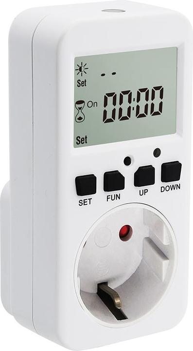Offgridtec Zeitschaltuhr mit Dämmerungschalter für Schuko Steckdose 230V 50Hz max. 16A