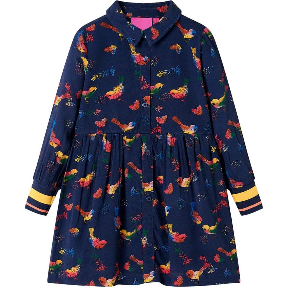 VidaXL, Jungen, Kleider, Kinderkleid mit Langen Ärmeln Marineblau, Blau, (128)