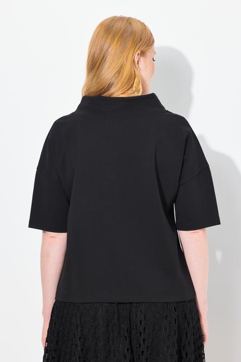 Produktbild Ulla Popken Sweatshirt, Oversized, Schalkragen, Halbarm (50, 52)