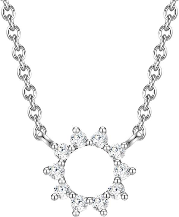 Produktbild Glanzstücke München Damen Blume/Kreis Sterling Silber Zirkonia silber 40,0 cm Basiskette + 5,5 cm Verlängerung - 31436 (Sterling Silber, 40 - 45 cm)
