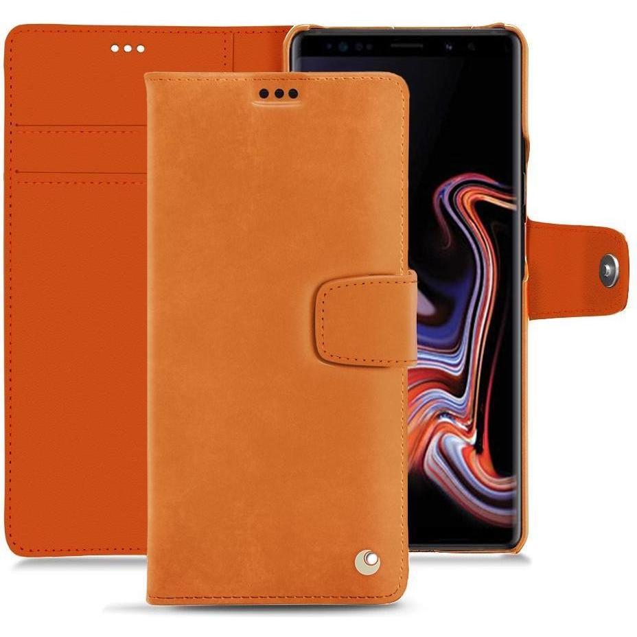 Noreve Lederschutzhülle Wallet (Samsung Galaxy Note 9), Smartphone Hülle, Orange