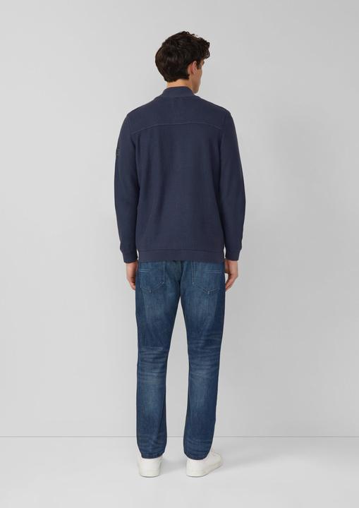 Produktbild s.Oliver Strickjacke Strukturmix-Strickjacke aus Baumwolle mit Stehkragen (M)