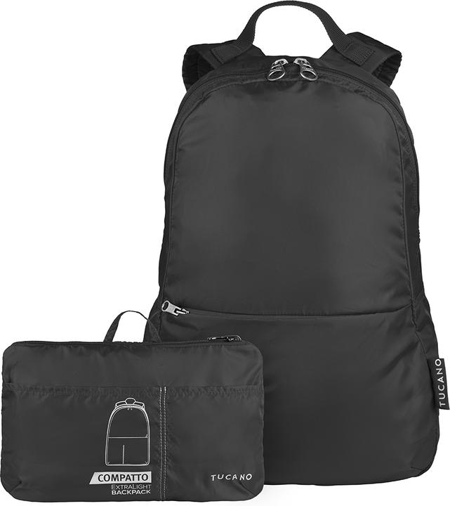 Tucano Compatto Eco XL -kokoontaitettava reppu, musta