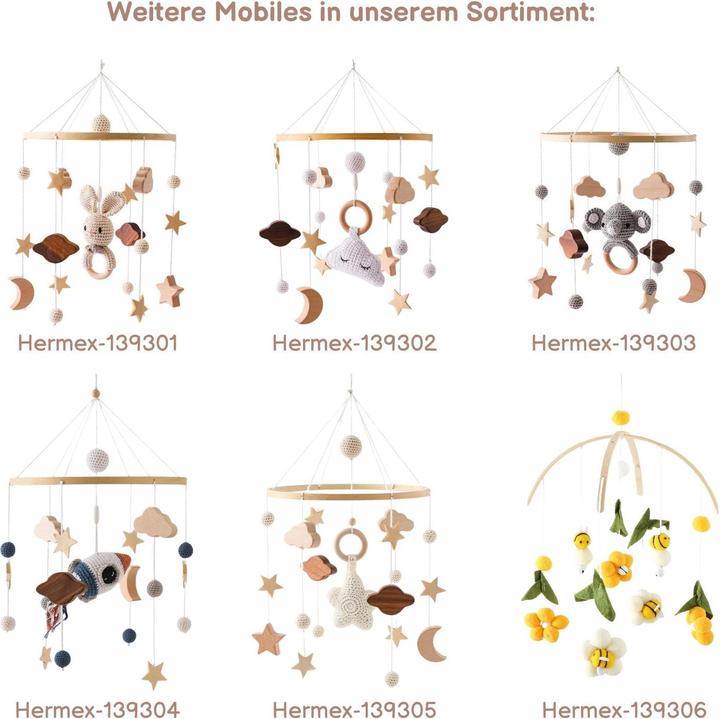 Actual product image Hermex Babymobile Teddybär Hängemobile Mobile Babyspielzeug Schlafmobile