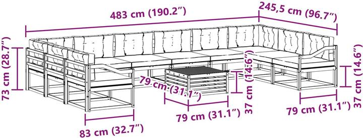 Produktbild vidaXL Outdoor-Sofa