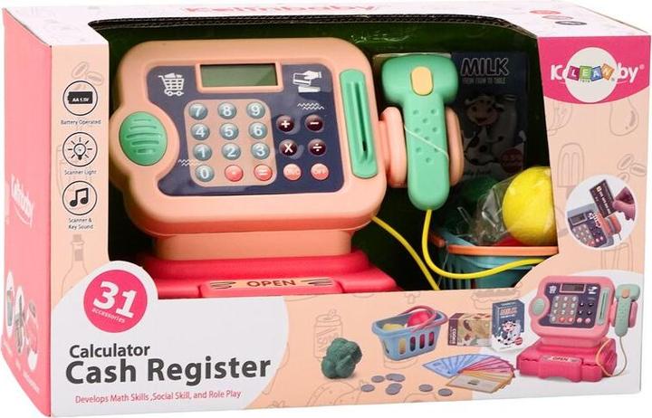 Lean Toys Registrierkasse, Zählen lernen, heller, rosa Ton