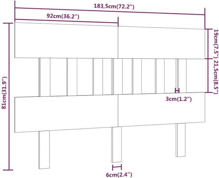 Immagine prodotto vidaXL Aylice (183,5 x 3 x 81 cm)