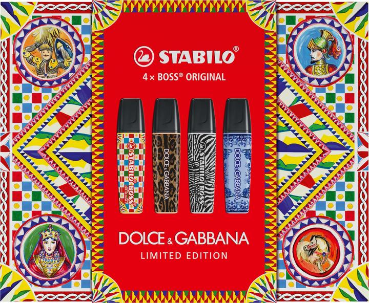 Actual product image STABILO Boss Original x Dolce & Gabbana Box (Black, Cloudy blue, Beige, Pastel yellow, 5 mm, 4 x)