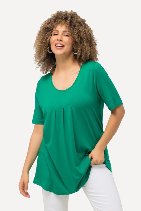 Produktbild Ulla Popken T-Shirt, Zierfalten, A-Linie, Rundhals, Halbarm, Modal (42, 44)