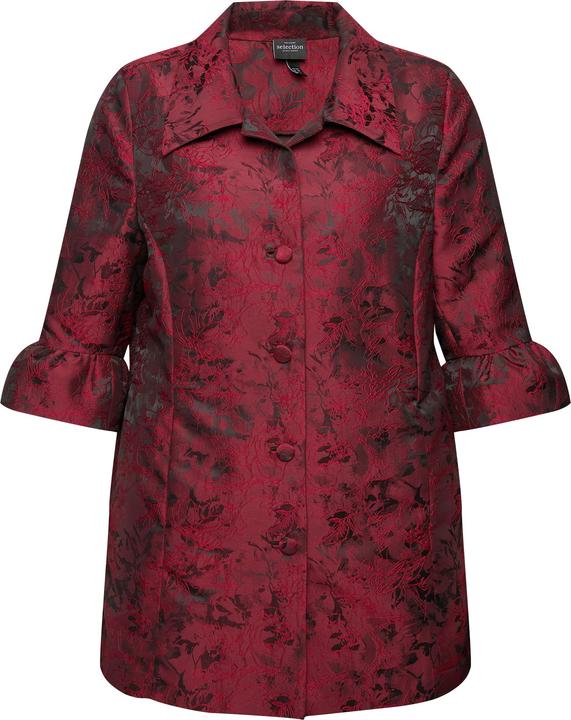Immagine prodotto Ulla Popken Giacca in jacquard con taffetà, collo da camicia e maniche con volant (58)