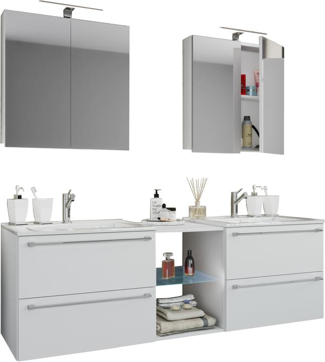 VCM 3-piece double wash place washbasin Badinos XXL
