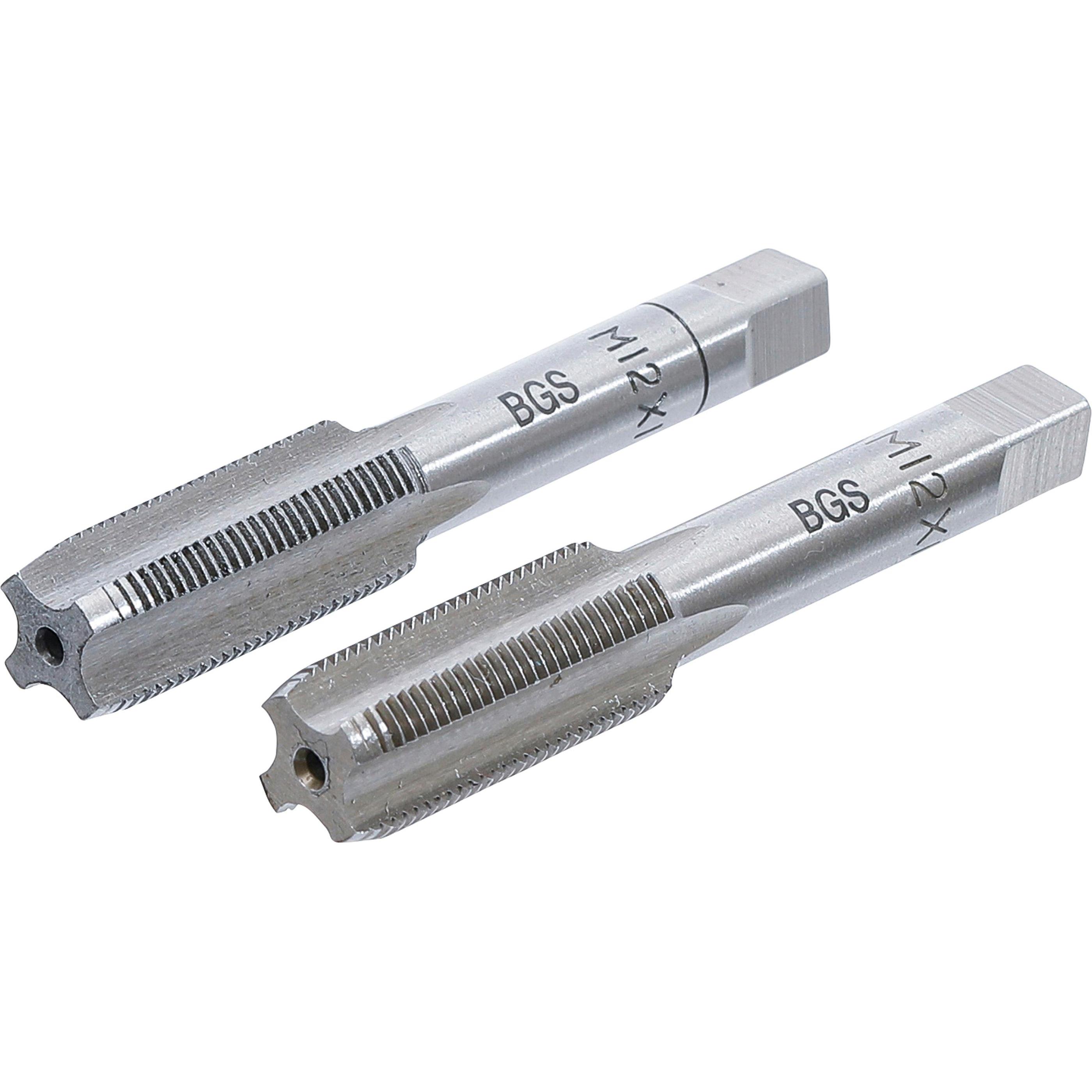 BGS, Gewindeschneider + Gewindebohrer, Gewindebohrer Vor- und Fertigschneider M12 x 1,0 mm 2-tlg.