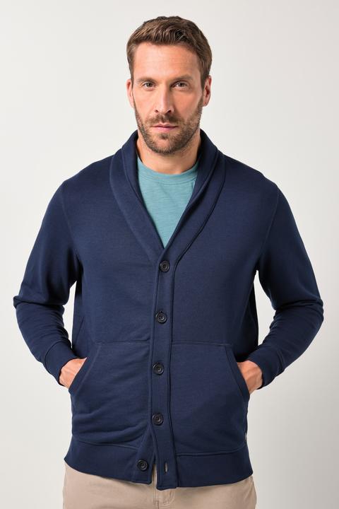 Produktbild JP1880 Sweatjacke, Schalkragen, Knopfleiste, Kängurutasche (4XL)
