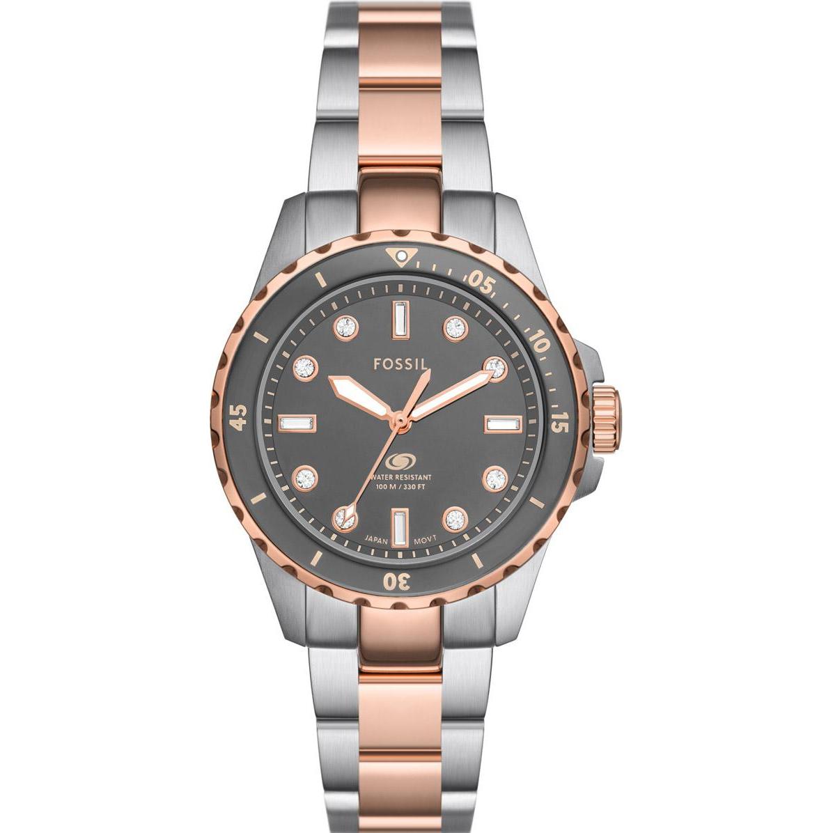 Fossil, Armbanduhr, Damenuhr BLUE DIVE, Silber, (Analoguhr, 36 mm)