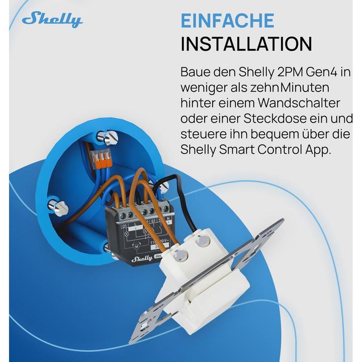 Immagine prodotto Shelly 2PM Gen4 (Attuatore dell'interruttore)