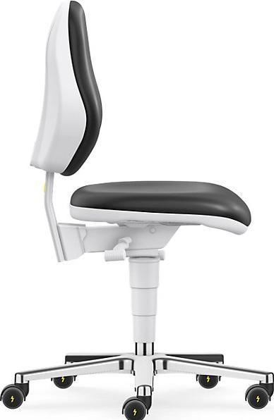 Produktbild Bimos Reinraum-Arbeitsstuhl, mit Rollen, Kunstlederbezug mit Permanentkontakt (47 - 61 cm)