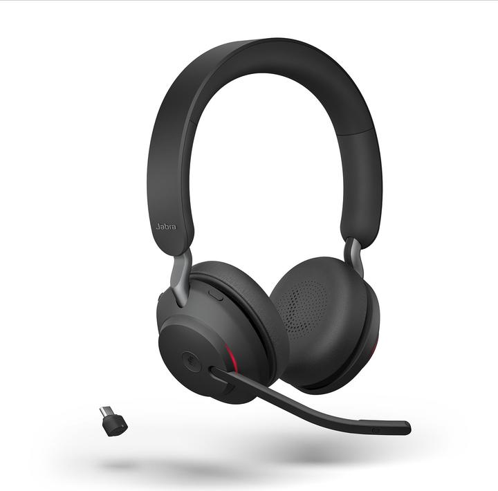 Produktbild Jabra Evolve2 65 Stereo MS + Ladestation + Link 380c schwarz (Kabellos, Kabelgebunden, USB-C)