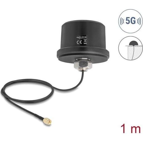 Delock 5G LTE GNSS WiFi 6 Antenne SMA Stecker 1,9 - 3,3 dBi (5G, WiFi), Antenna WiFi