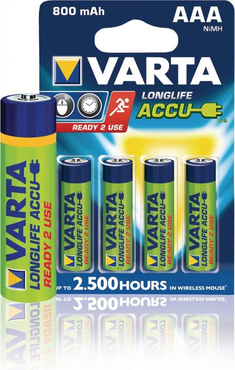 Produktbild Varta Recharge Accu Power (4 Stk., AAA / LR03 / Micro / R03 / AM4 / MN2400 / KR03, 800 mAh)