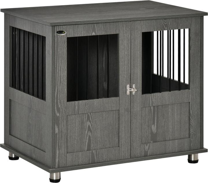 Immagine prodotto PawHut Hundekäfig Spanplatte, Stahl Grau (Cuccia per cani)