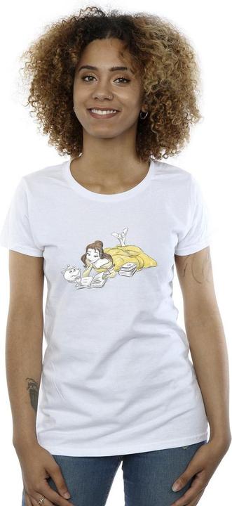 Actual product image Disney Womens/Ladies Beauty And The Beast Belle Reading Cotton T-Shirt (L)