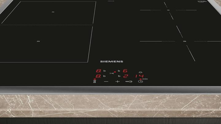 Produktbild Siemens iQ500, Induktionskochfeld, 60 cm, herdgesteuert, Schwarz, Mit Rahmen aufliegend, EM645CSB6E (58.30 cm, Induktionskochfeld)